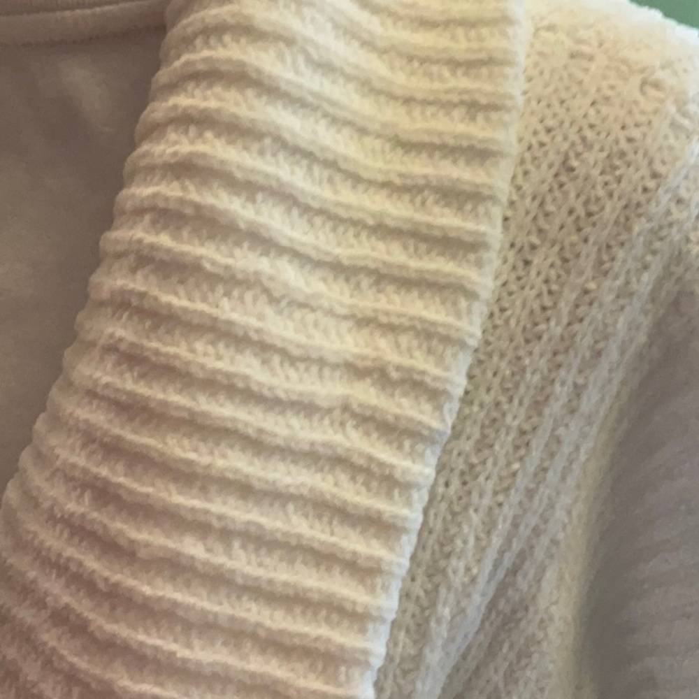 Eileen Fisher Cream Ribbed Cardigan - Picture 7 of 10